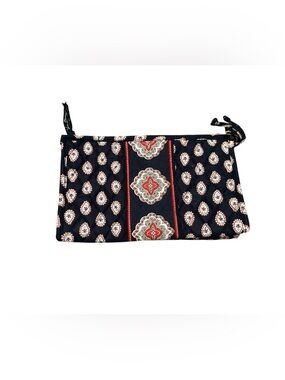 Vera Bradley Quilted Black and Red Patterned Wristlet